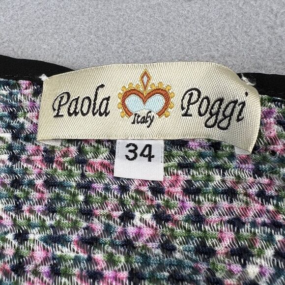 Paola Poggi Italy Knit Jacket Women’s 34 Multicolor Long Sleeve Round Neck - Picture 13 of 16